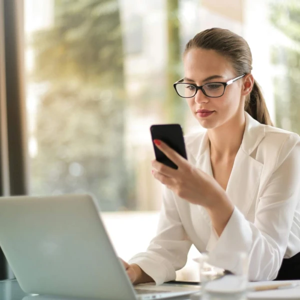 Business woman on phone